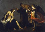 Alessandro Turchi Saint Agatha Attended by Saint Peter and an Angel in Prison oil on canvas